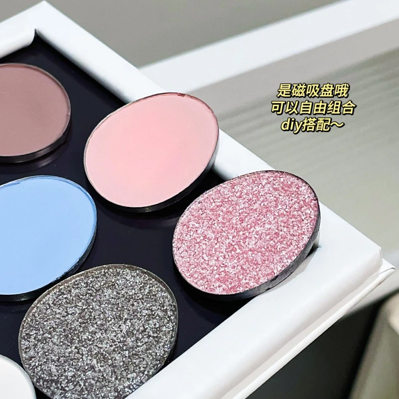 Palette di ombretti Palette per trucco occhi Polvere glitterata a lunga durata Fard rosa Ombretto viola Cosmetici ideali per le donne