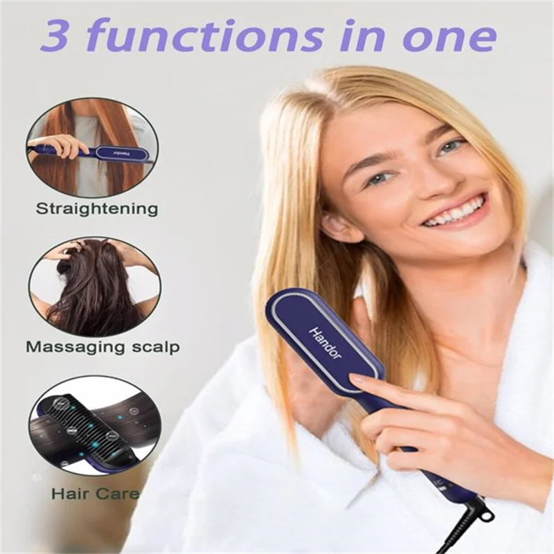 rtless StylinAdvanced Negative Ionic Hair Straightener Brush with 9 Temp Settings LED Display Effog for Silky Smooth, Frizz-Free