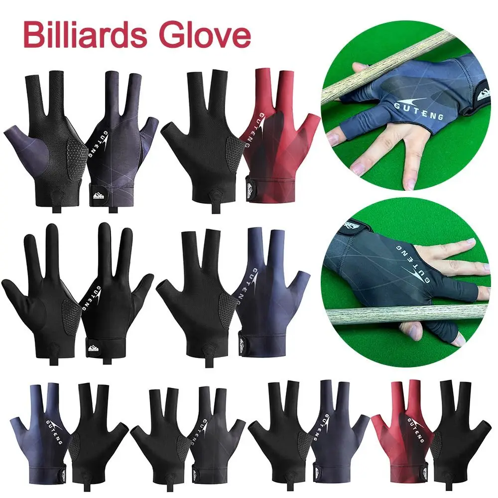 Elastic Billiards Glove Left and Right Hand Non Slip Snooker Billiard Glove Breathable Three Fingers Glove Fitness Accessories