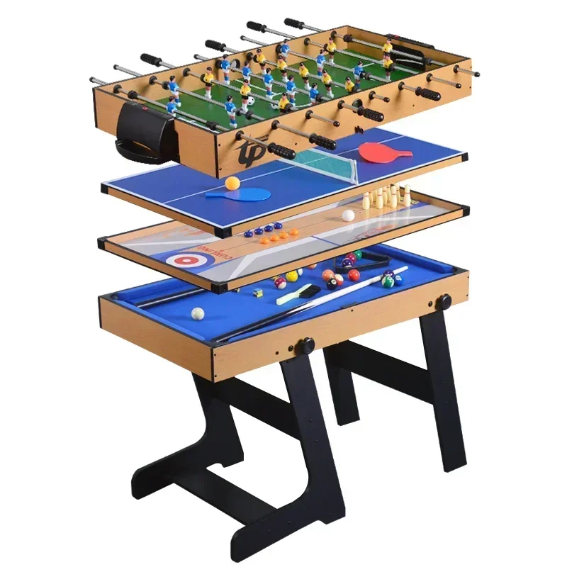 Multi functional children's billiards table, 5-in-1 folding football machine, interactive parent-child game for two people