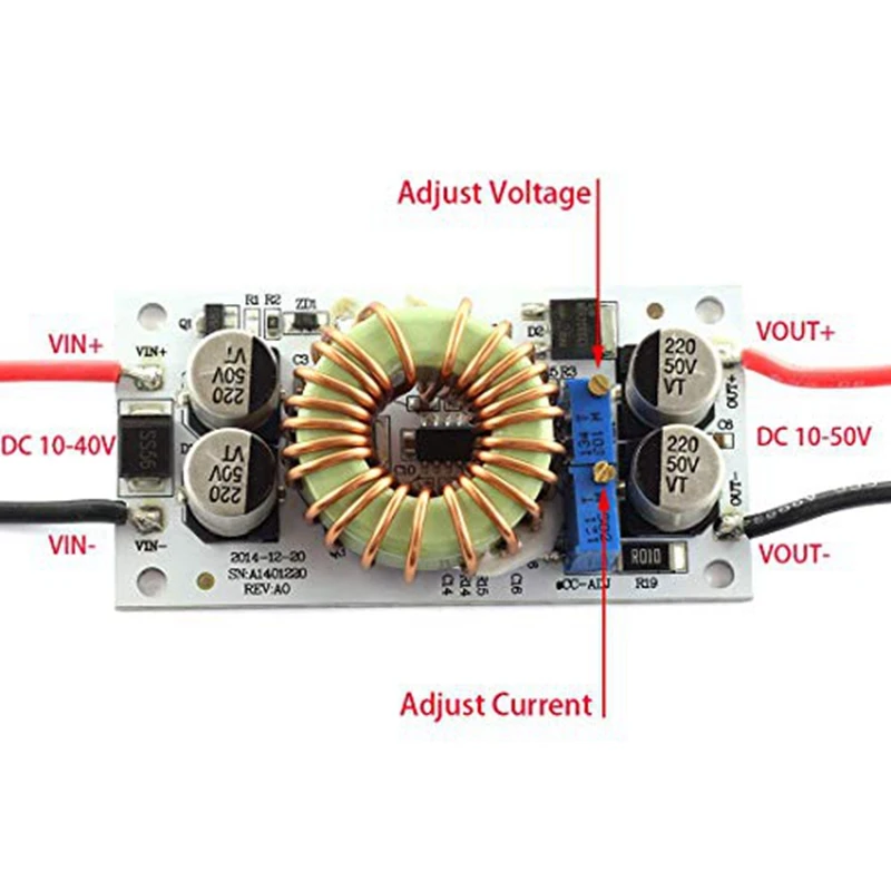 조절식 스텝 업 전원 공급 장치 모듈, 250W DC-DC 모듈, 10-40V ~ 10-50V 6A, 250W DC-DC 모듈, 1 세트