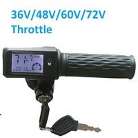 36V/48V/60V/72V Throttle Accelerator Twist Handle with Speed Display Throttle  For Electric Scooter E-Bike Replacement Part