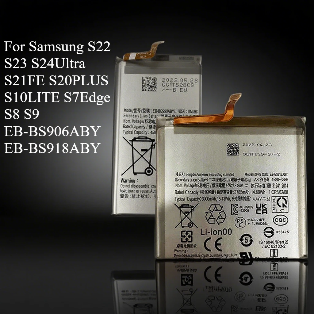 Replacement Battery For Samsung S22 S23 S24Ultra S21FE S20PLUS S10LITE S7Edge S8 S9  EB-BS906ABY  EB-BS918ABY
