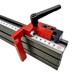 Woodworking Fence Flip Stop W/ Graduated Pointer-Miter Track Stop,Multi-track Fence Sliding Limiter Locator for Accurate Cutting