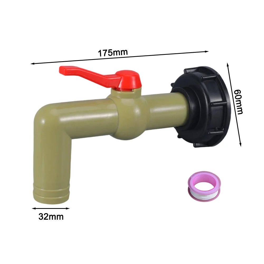 Complete 2 Component Plastic Faucet Set for 1000L Rainwater Storage Tanks with Necessary Connectors Gaskets Covers and Tapes