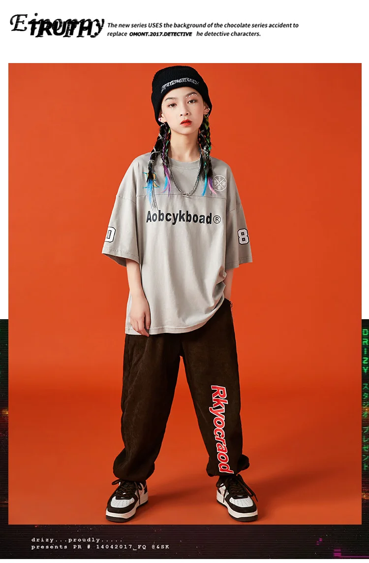 Детская модная одежда в стиле хип-хоп, костюм в стиле хип-хоп с коротким рукавом для мальчиков и девочек, костюмы для джазовых танцев и представлений