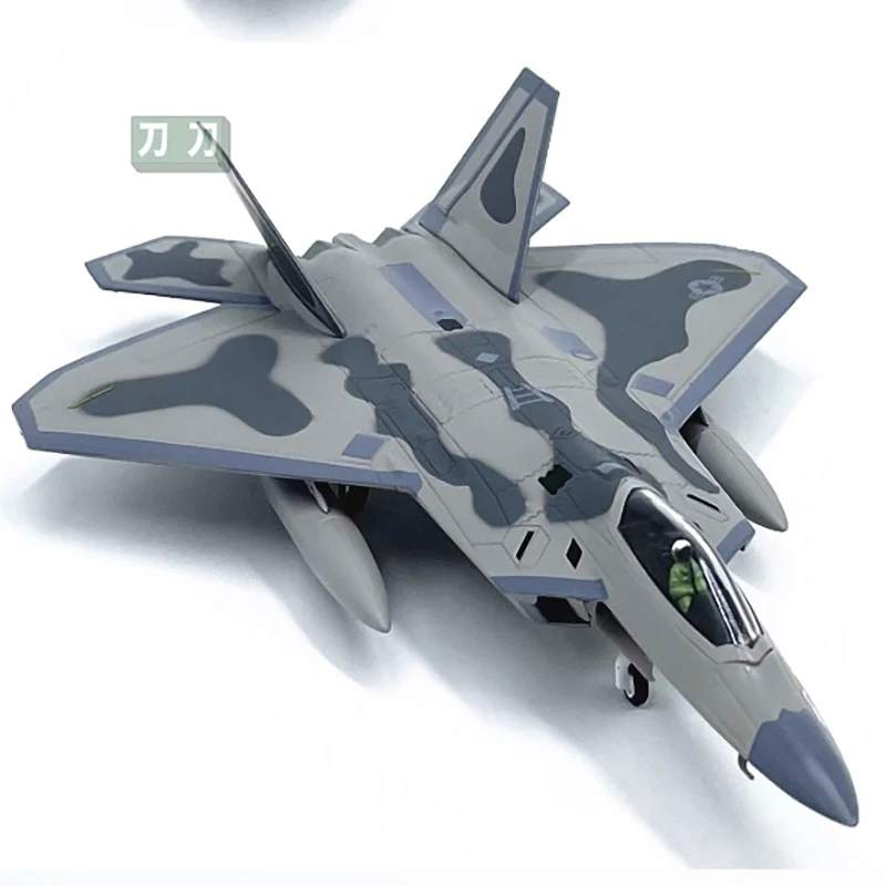 Diecast 1:100 Scale F-22 Stealth fighter Alloy Finished Aircraft Simulation Model Static Decoration Souvenir Gifts For Adult Boy