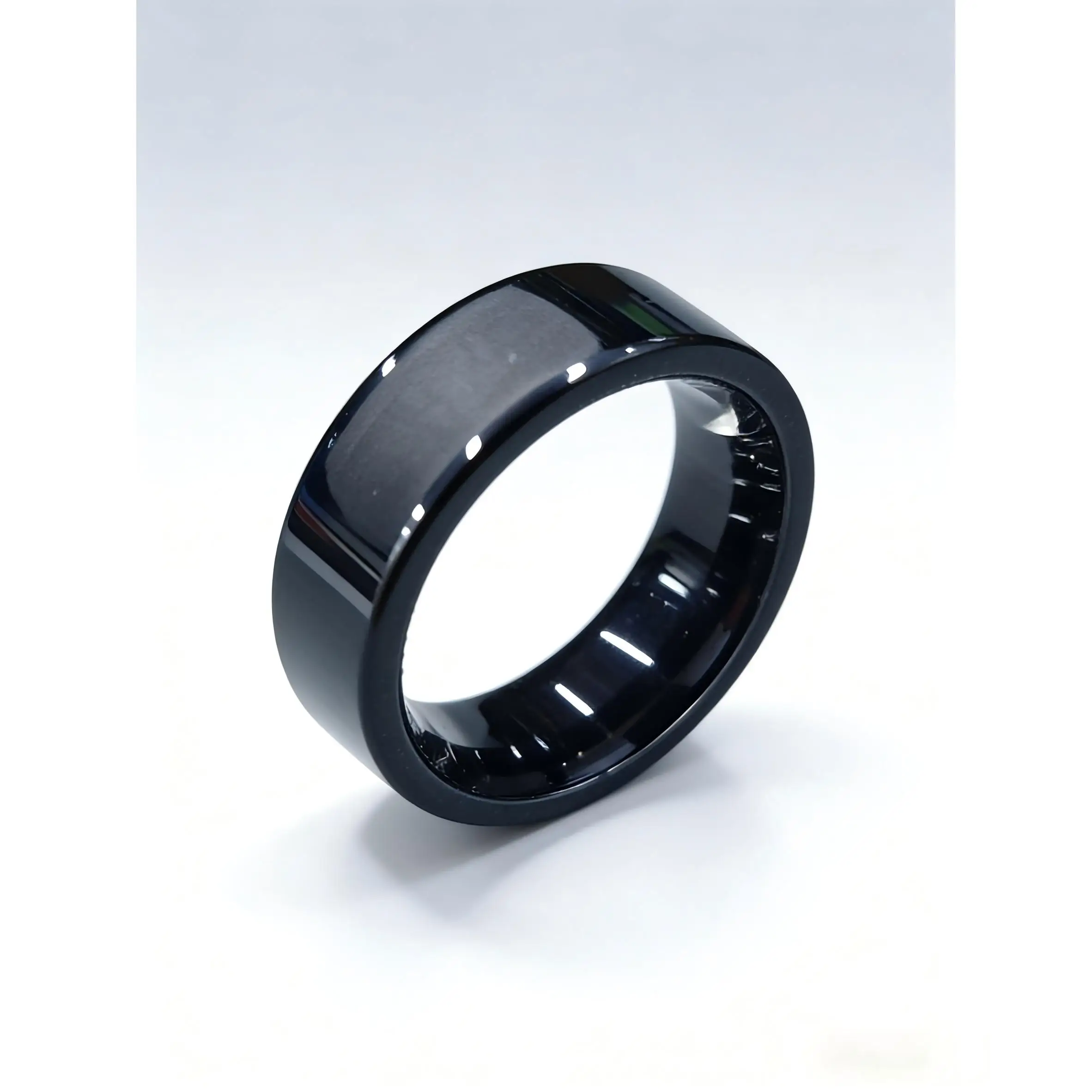 Smart Ring Lightweight Ceramic BT5.2 Voice Record Heart Rate SpO2 HRV Body Temp 18mAh Charging Box Smart Finger Ring