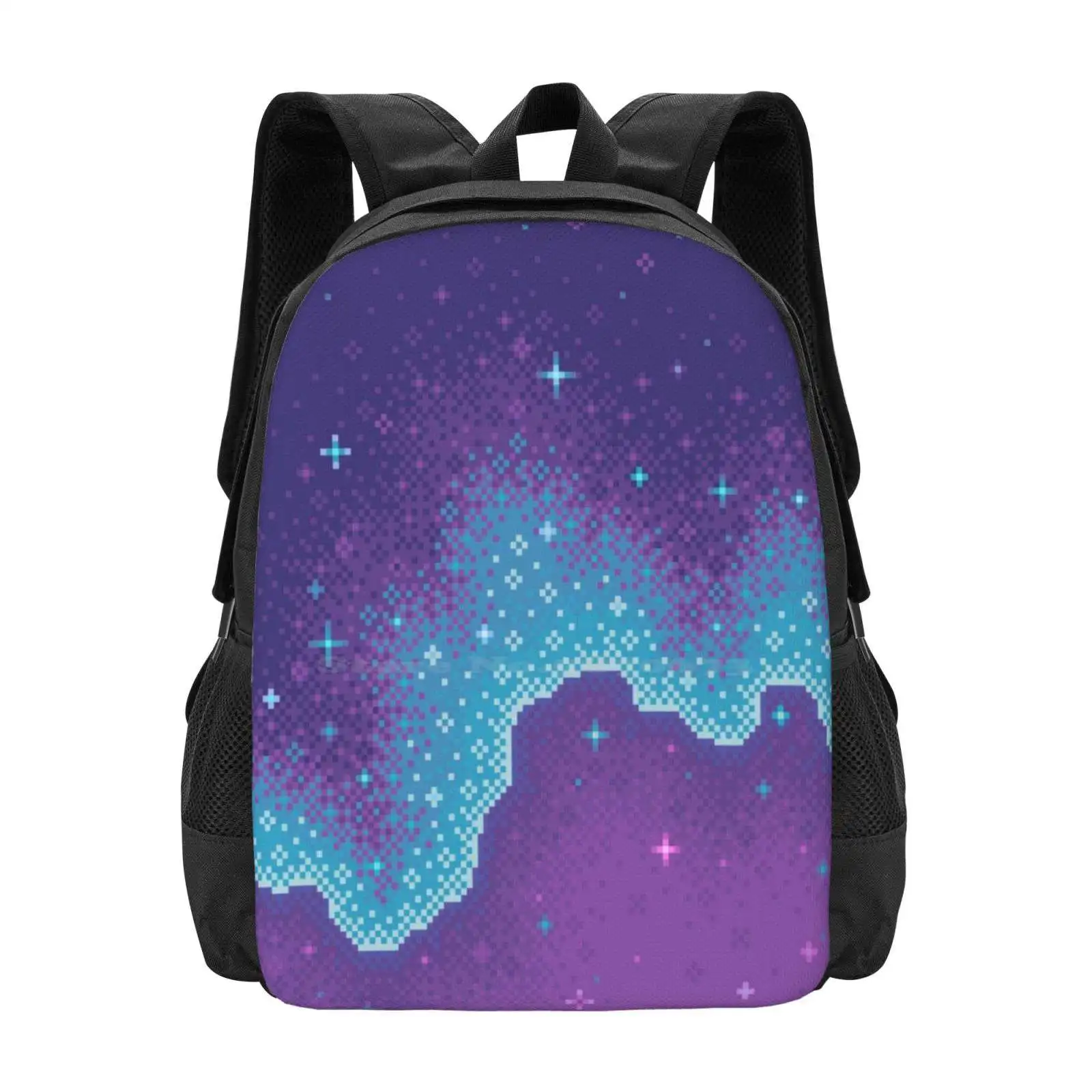 

Purple Aura Galaxy Pattern Design Bag Student'S Backpack Purple Magenta Aqua Blue Galaxy Spacescape Starscape Starfield Night