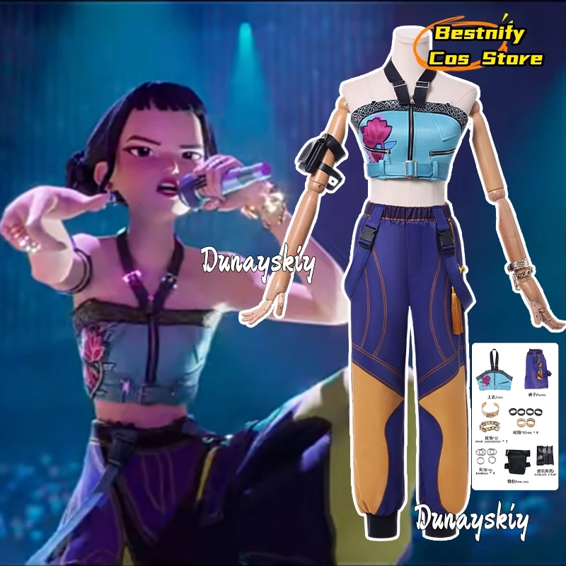 

Cosplay Hunters Superstar Zoe Costume Singing on Stage Y2K Girl Group Suit Halloween Party Comic Suit for Adult Women Outfit
