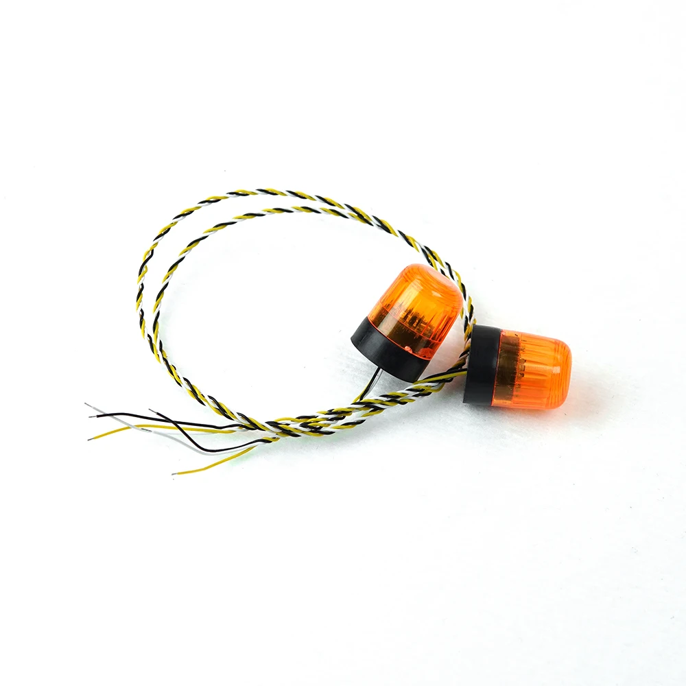 2pcs Rotating Lights 360 Degree Beacon Light LED Warning Lamp for 1/14 Tamiya RC Truck Crawler Dump Tractor Tipper Actros Scania