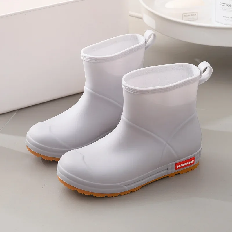 Rubber Water Boots Women Rain Boots Spring Outdoor Fashion Casual Rain Shoes Women 2024 Winter Thicken Cotton Cover Work Boots