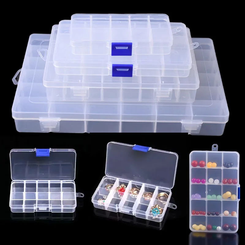 1 unidad, 10/15/18/24/36 compartimentos para almacenar accesorios electrónicos, tornillos, pastillas de joyería, otras cajas de almacenamiento y contenedores