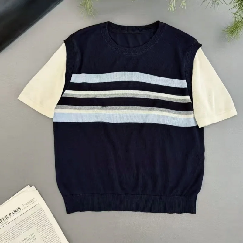 Women's new short sleeved 100% pure cotton summer knitted cotton T-shirt fashionable O-neck short sleeved hot selling