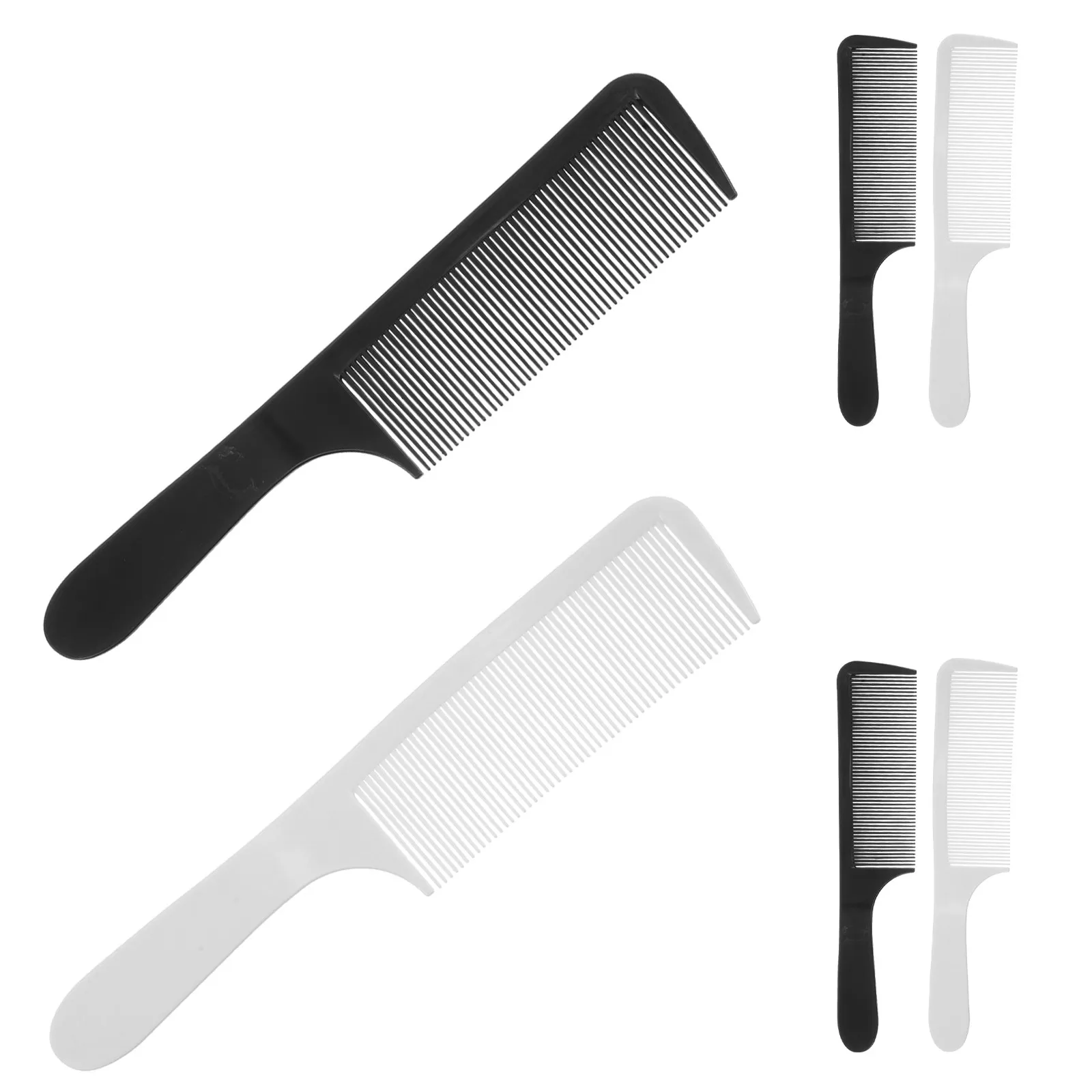 

6Pcs Professional Barber Comb Curved Hair Comb Men Dual Color Black White Ergonomic Handle Haircutting Fitting Head Shape