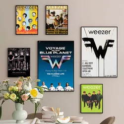 W-Weezer Rock Band DIY Sticky Poster Whitepaper Prints Posters Artwork Vintage Decorative Painting