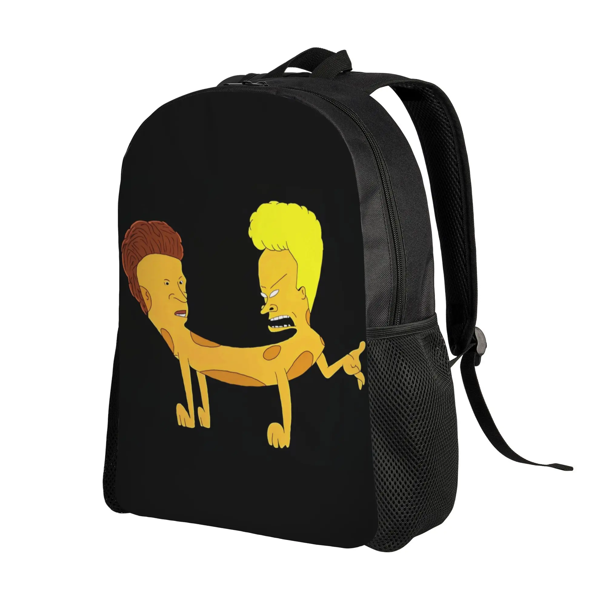 Beavis And Butt Head Weird Hot Dog Form Backpack  Hiking Backpacks Men Colorful Durable High School Bags Pretty Rucksack
