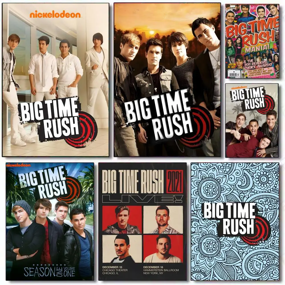 هدية ملصق Big Time Rush مع مطبوعات لتزيين غرفة النوم المنزلية وغرفة المعيشة والعرض