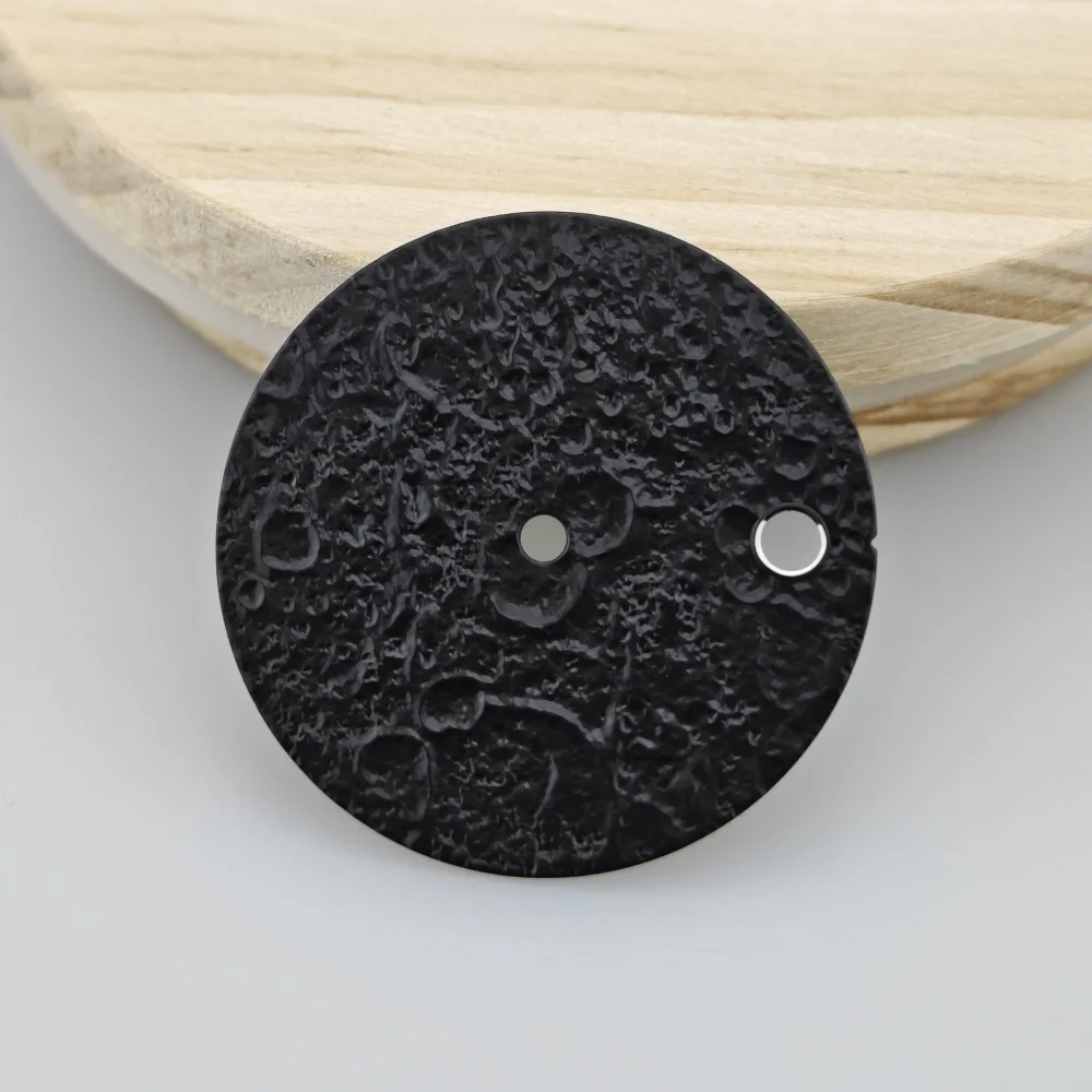 Esfera NH35 con superficie lunar, diseño original, Diseño Artesanal, modificación y montaje de esfera espacial, accesorio de reloj mecánico, tamaño 28,5