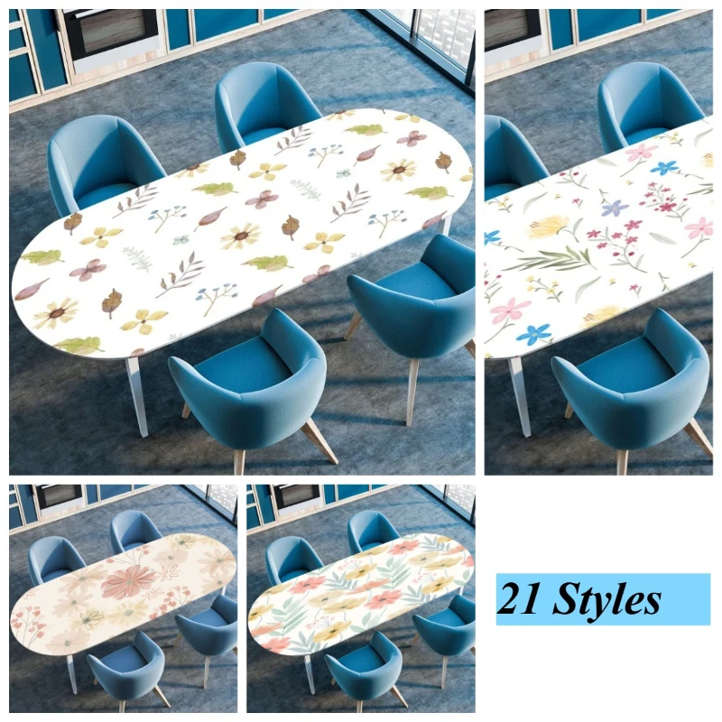 Elastic Stretch Oval Fitted Table Cover for Kitchen Dining Wedding Party Outdoor Courtyard Waterproof Tablecloth Oil-Resistant