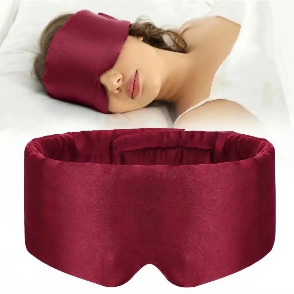 

New Travel Hot Premuim Large Silk Sleep Mask Eye Mask Adjustable Eyeshade Covers Band for Side Sleeper Blindfold Blackout Rest