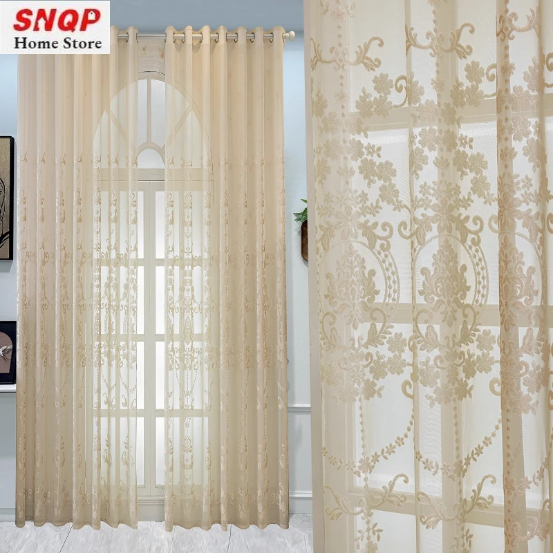 

Translucent French Roman gauze curtains for bedroom living room and balcony Rideaux Voilage White Tulle fabric luxury sheer