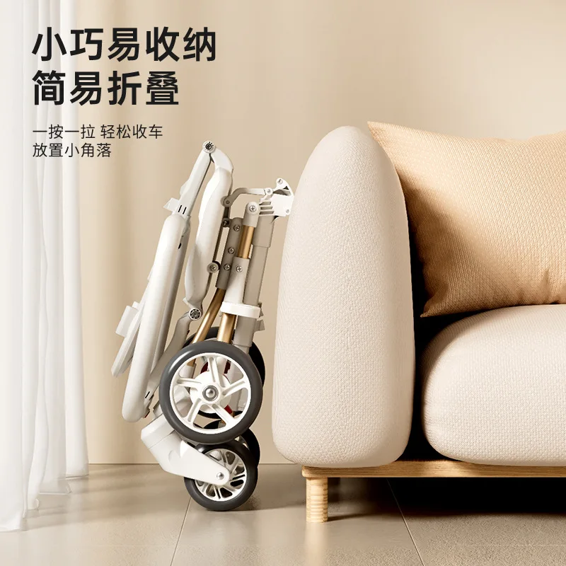 عربة أطفال ذات مناظر طبيعية عالية وخفيفة الوزن وقابلة للطي في اتجاهين عربة أطفال عالية الرؤية بأربع عجلات ومضادة للانقلاب