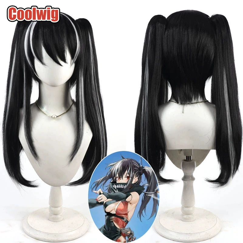 

Coolwig Synthetic Hair U-47 Cosplay Wigs Game Azur Lane U-47 70cm Long Straight Black Mixed White Ponytail Wig Heat Resistant