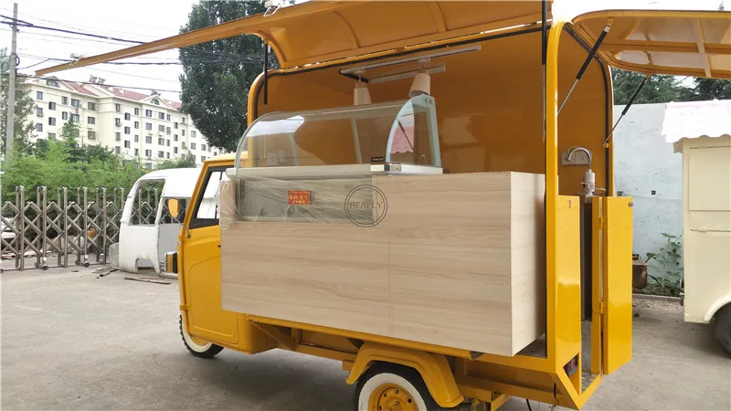 Triciclo para perritos calientes, Vintage, mono, cerveza, Bar, carrito de café, camión de comida móvil, aperitivos para Pizza, furgoneta expendedora a la venta