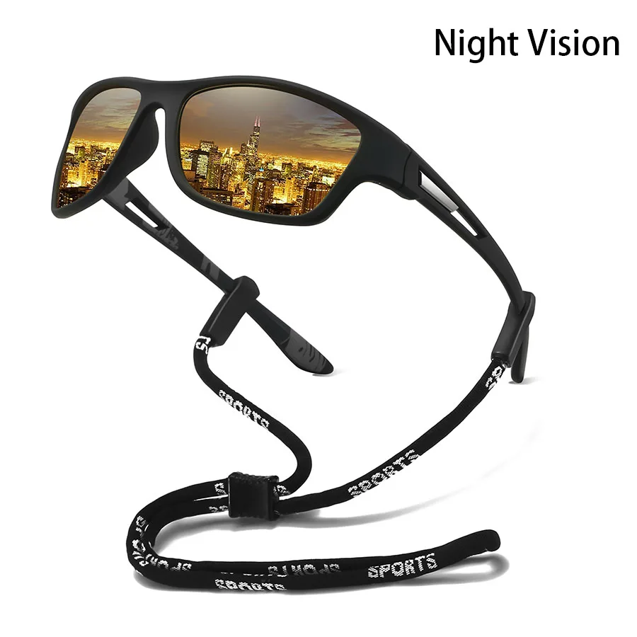 Tarnmuster-Mode-Sonnenbrille für Autofahren, Angeln, Radfahren, Sport, Herren und Damen, Laufen, Bergsteigen, Sport-Sonnenbrille mit Kette – Detail 11