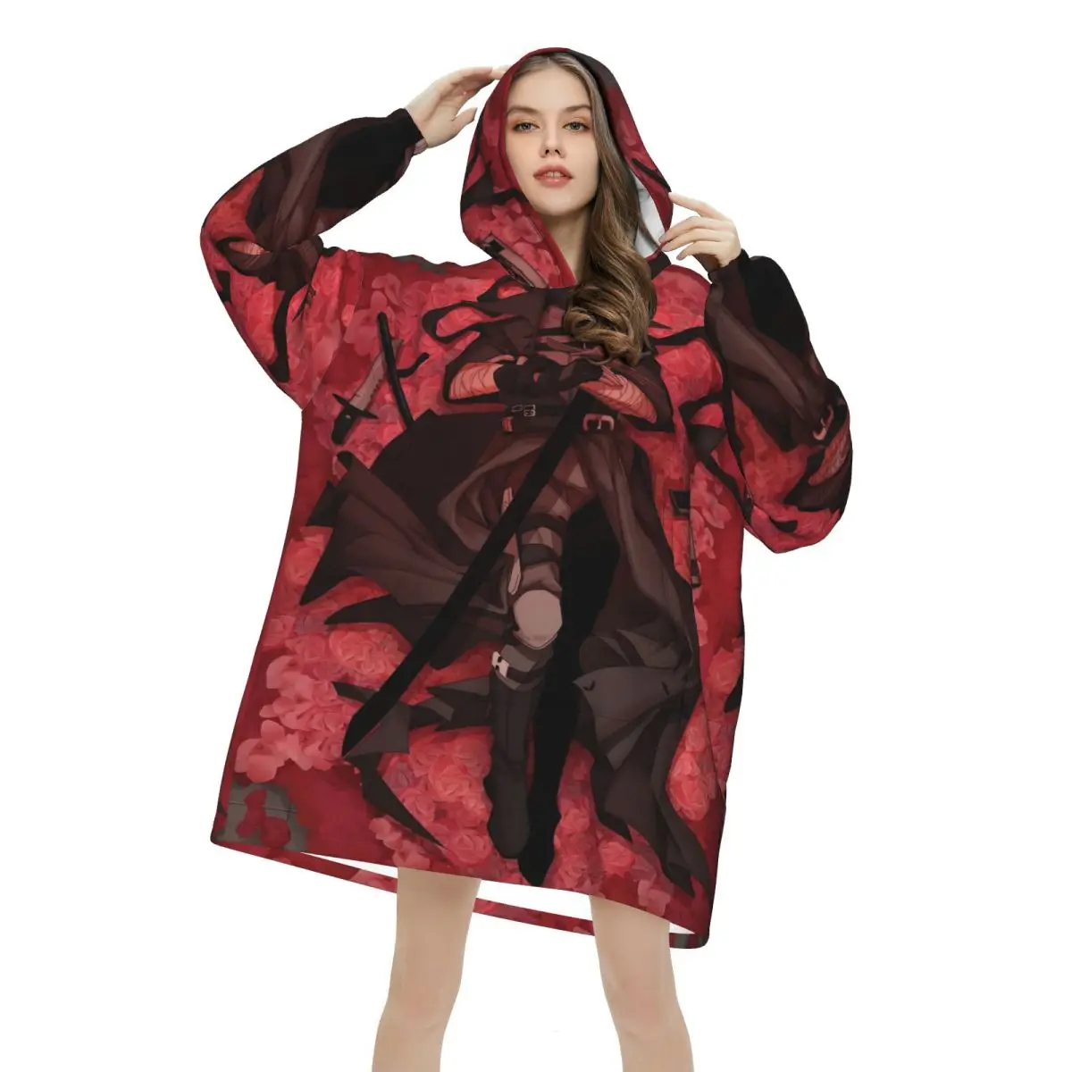 MADNESS COMBAT Hank Blanket Hoodie Wearable Blanket Oversize with Pocket Warm Sleeping Bag Soft Cozy Onesie