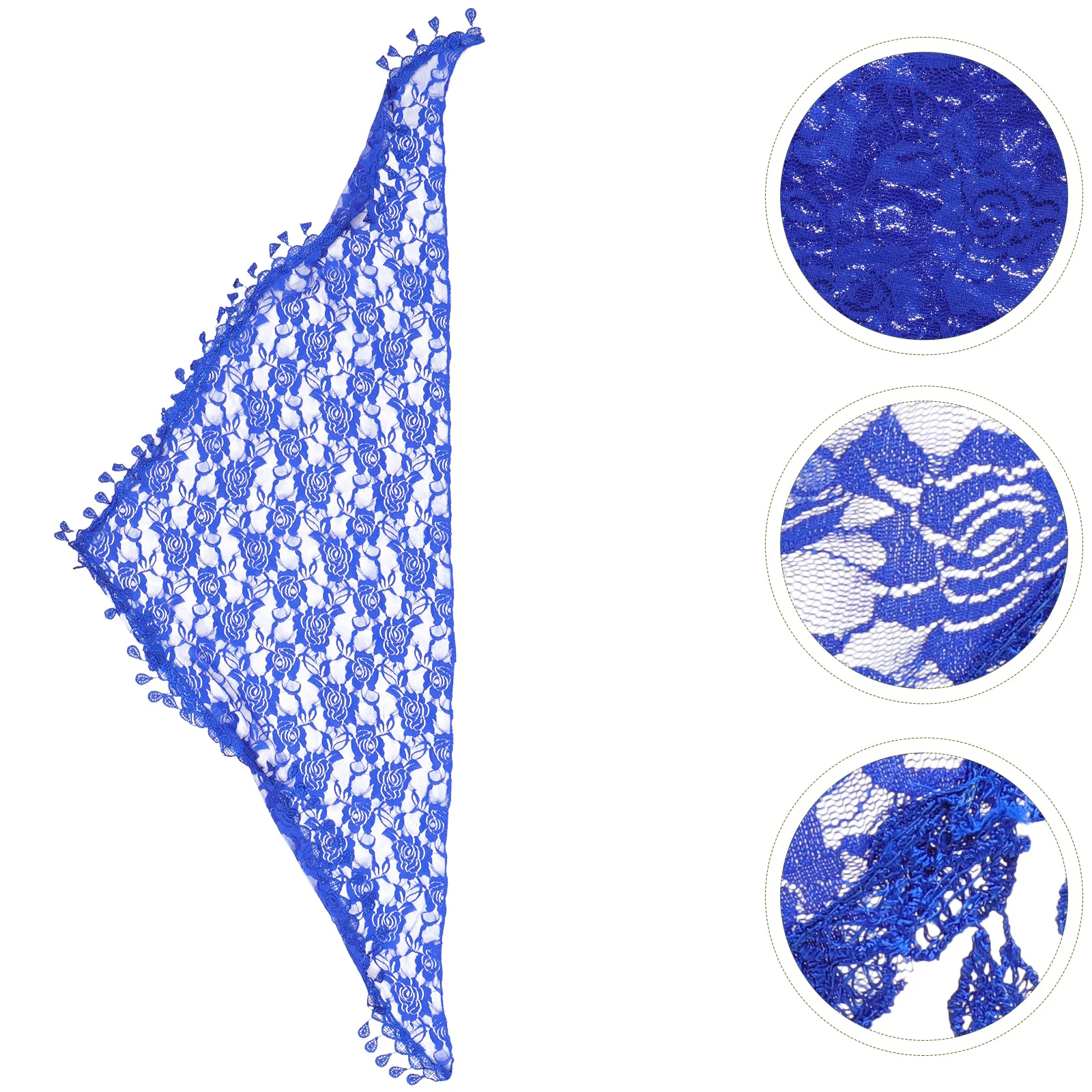 

Delicate Lace Mantilla Veil Lightweight Triangle Shawl Fringe Scarf White Lace Veil for Church Party Wedding Sun Protection