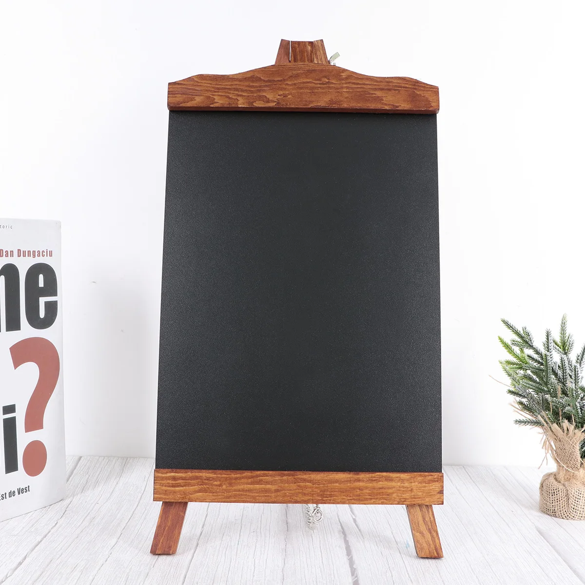 السبورات الصغيرة حامل سطح المكتب الخشبي علامات السبورة القابلة للمسح لطاولة عيد الميلاد للأطفال الحرف مكان بطاقات هدايا الحفلات #6