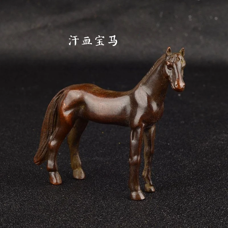 Metal Statue Ferghana horse Ornament model Horse, 8.5cm long, 7.5cm high, weighing 110g