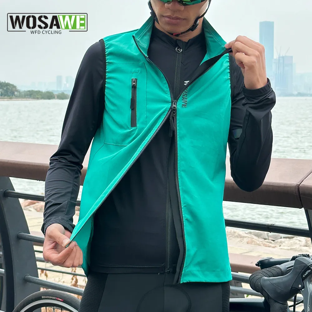 

WOSAWE Cycling Vest Windproof Sleeveless Bicycle Vest MTB Running Windbreaker Vests Outdoor Sports Wind Vest