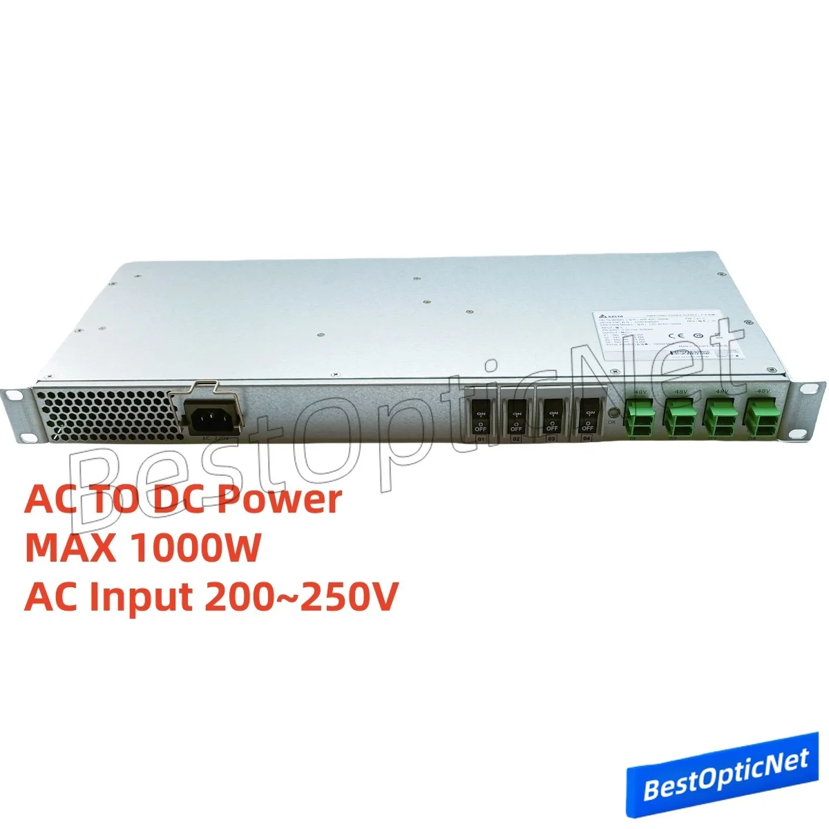 1U 19inch Communication Switching Power Supply 200-250V AC to DC 48V  MAX 1000W For OLT C320 C620 MA5608T MA5800 X2