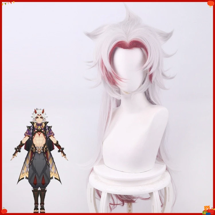 Synthetic Spiky Style Wig Mi-ku Inspired White Streak Layered Fiber Cosplay Heat Resistant Party Costume Wig