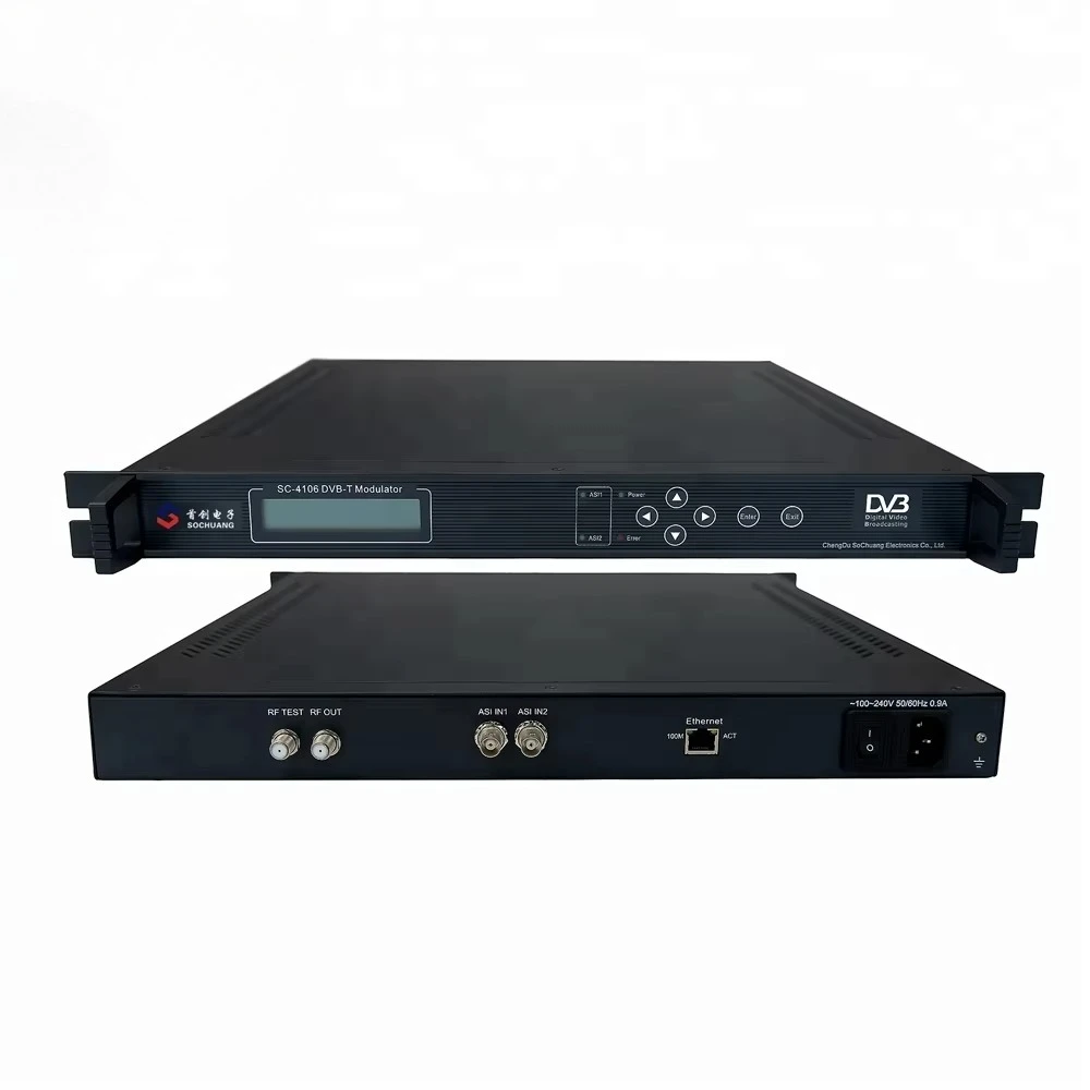 

SC-4106 SoChuang 1U Design IP to DVBT Modulator with FCC Certificate Asi Input