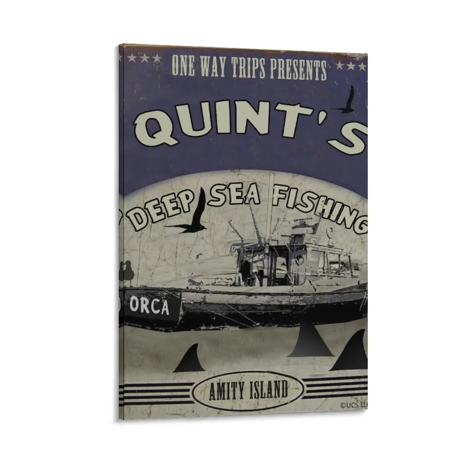 

Quint's Shark Fishing (One Way Trips) Canvas Painting Decorative paintings Paintings on canvas for living room
