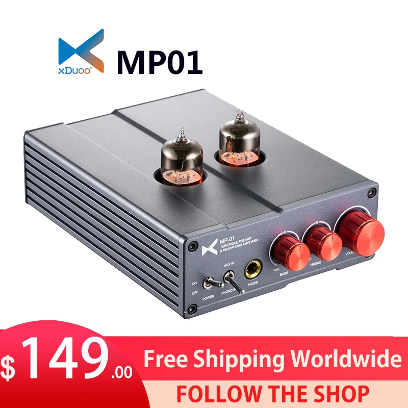 

XDUOO MP01 Tube Phono Preamp & Headphone Amplifier Double tubes DC12V2A adapter