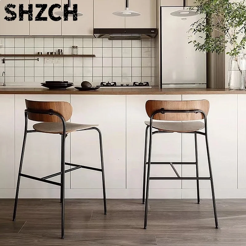 industrial-vintage-iron-bar-stools-mid-century-modern-kitchen-counter-chairs