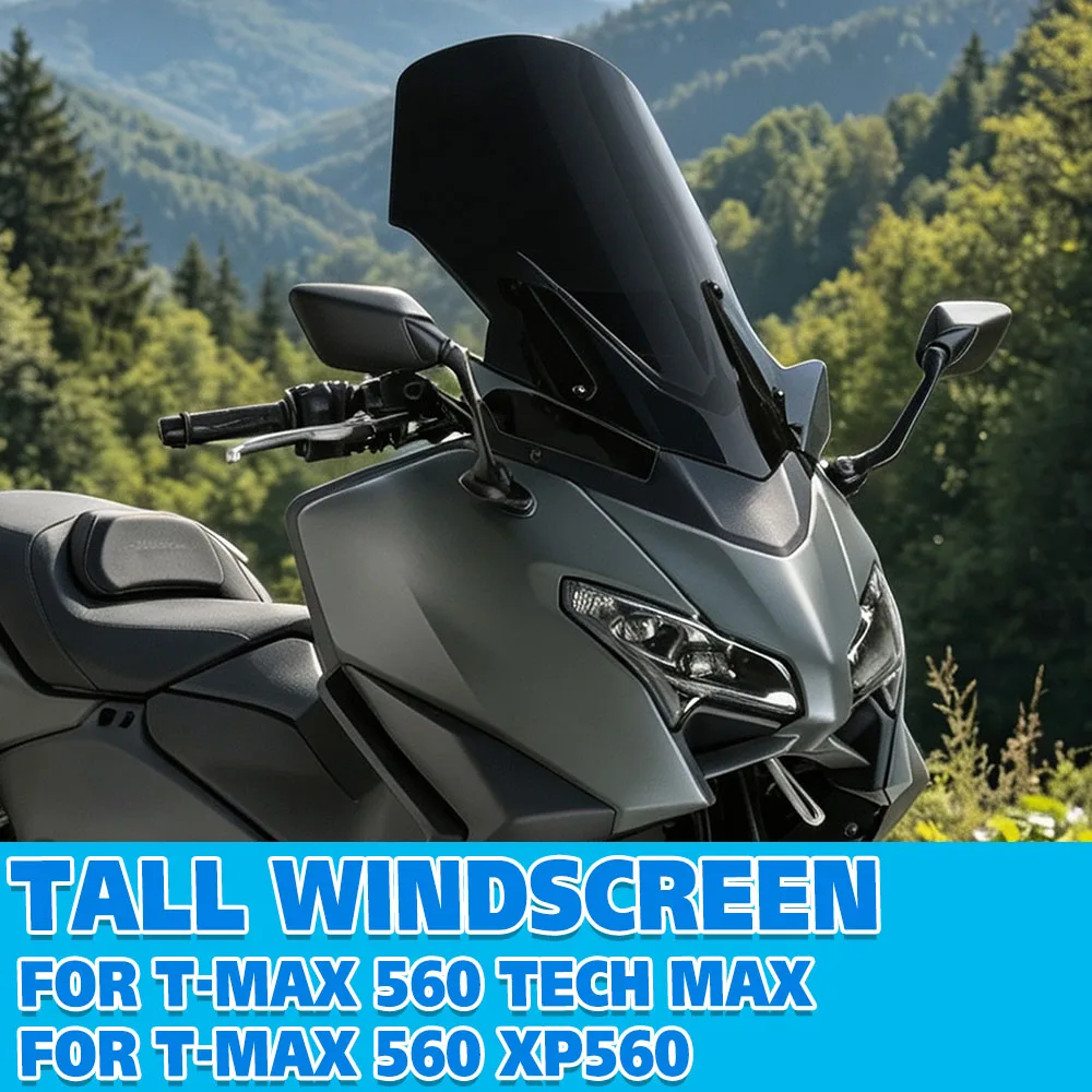 T-MAX560 TMAX560 Tall Windscreen Windshield Wind Deflector Shield Screen Visor Glass For Yamaha T-MAX 560 TECH MAX 2022-2026