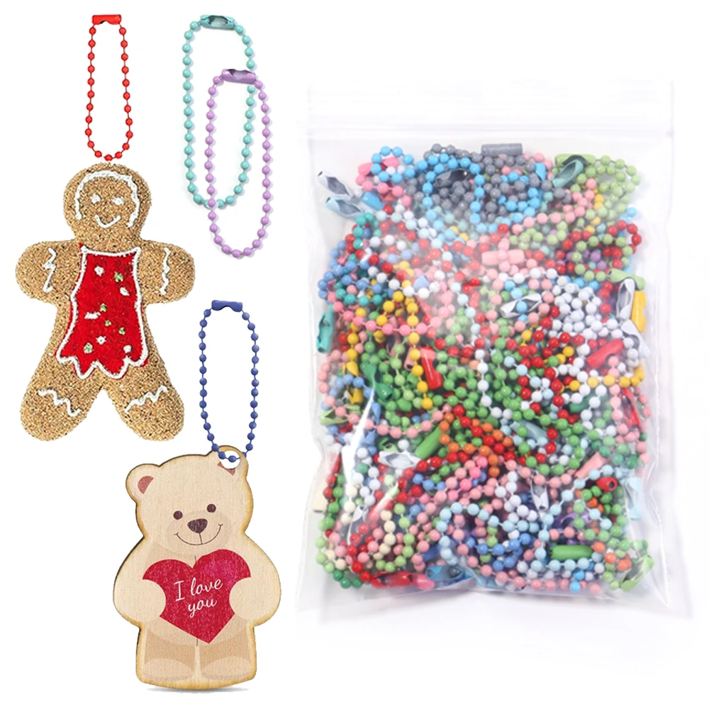 

100 шт./лот, 10/12 см, красочные шариковые цепочки из бисера, подходят для брелока, ручная бирка, разъемы для DIY браслета, аксессуары для изготовления ювелирных изделий