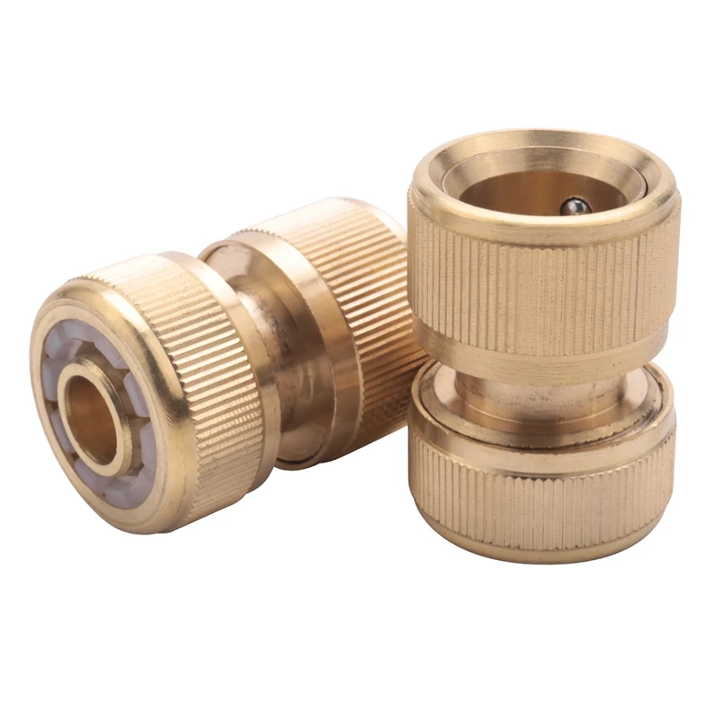 4 Pc Messing Slangconnector Slangaansluiting Einde Snelle Aansluiting 1/2 Inch Slang Pijp Snelkoppeling Voor Tuinieren Thuis Water Geven, Auto Wassen