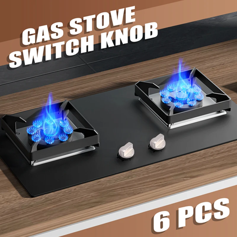 6 قطعة مقابض طباخ ، 6 مللي متر مقابض موقد غاز موقد استبدال مقابض معدنية اكسسوارات للمطبخ مقابض فرن الغاز-AT35