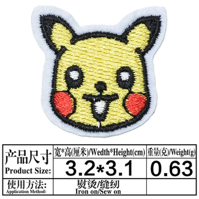 Parches bordados de Pokémon Pikachu para ropa, pegatinas térmicas para planchar, juego de dibujos animados, espíritu lindo