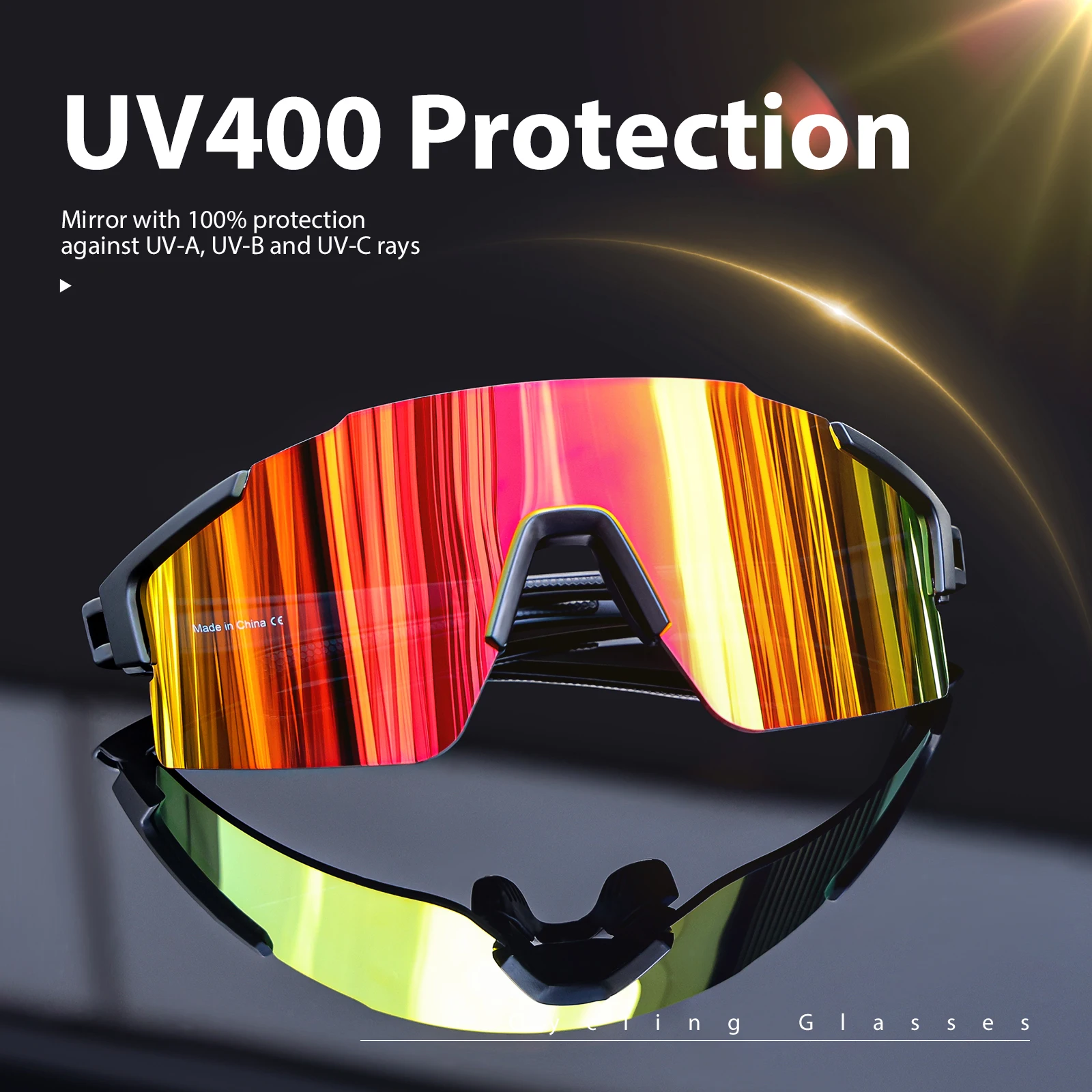 KAPVOE Fahrrad-Sonnenbrille für Damen und Herren, UV400-Schutz, für Radfahren, Bergsteigen und Outdoor-Sport