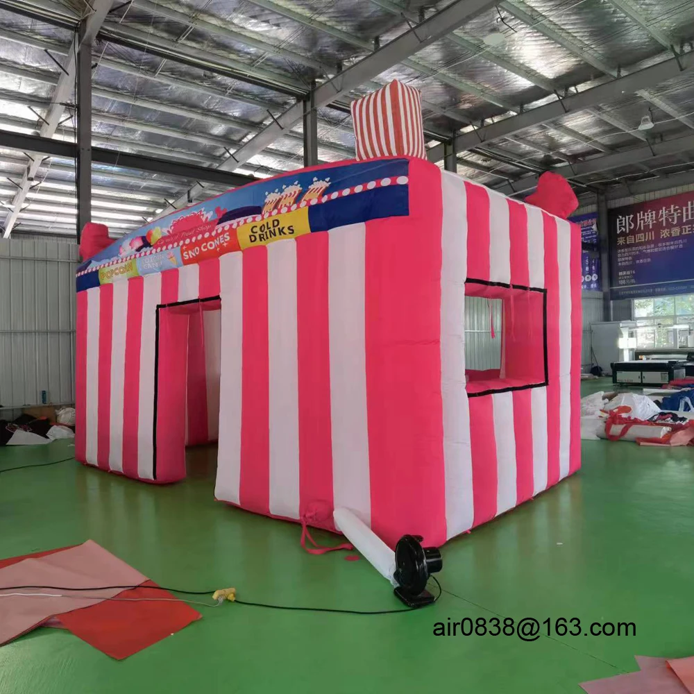 ที่กําหนดเอง Inflatable Concession Stand Inflatable Carnival Treat Shop แบบพกพา Ice Cream Candy บูธอาหารสนุก Beach Bar สําหรับขาย