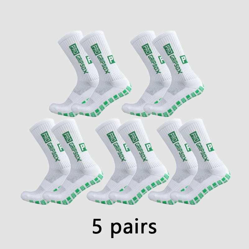 5 Paar PRO Grip Socken Rutschfeste Fußballsocken für Herren und Damen, Anti-Rutsch Sportsocken mit Grip-Pads für Fußball