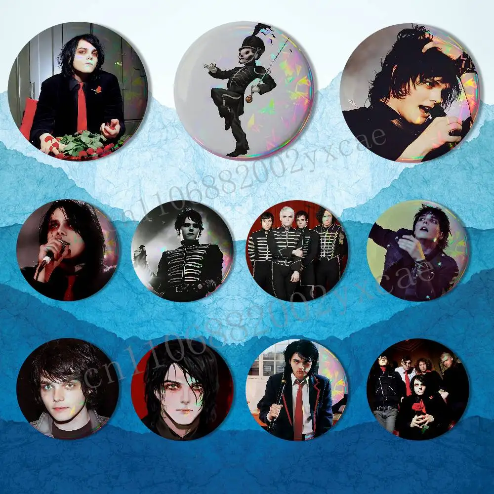 Badges MCR de Gerard Way, l'adolescent déprimé, pour sac à dos et veste, broches rondes de dessin animé, épingles à bouton en acrylique, collection
